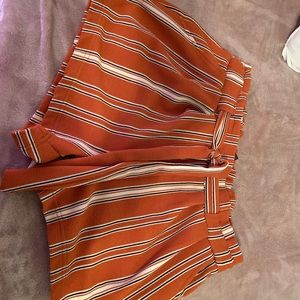 Orange and white stripped shorts